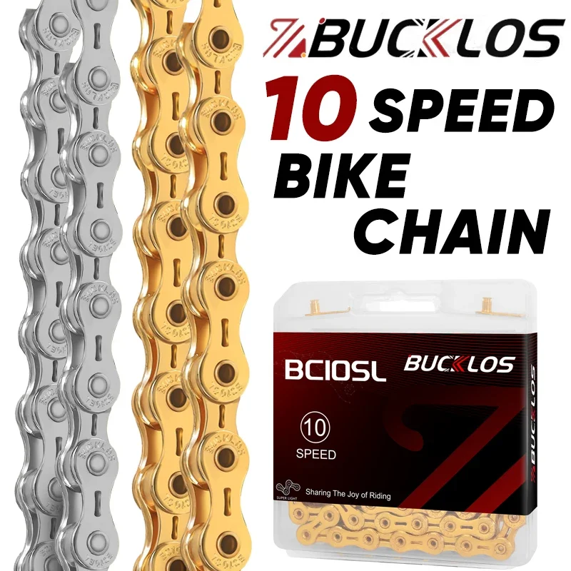 Mountain Biking Bc - Bucklos 10-Gang-Fahrradkette langlebige ultraleichte Rennrad-Mountainbike-Kette Glieder