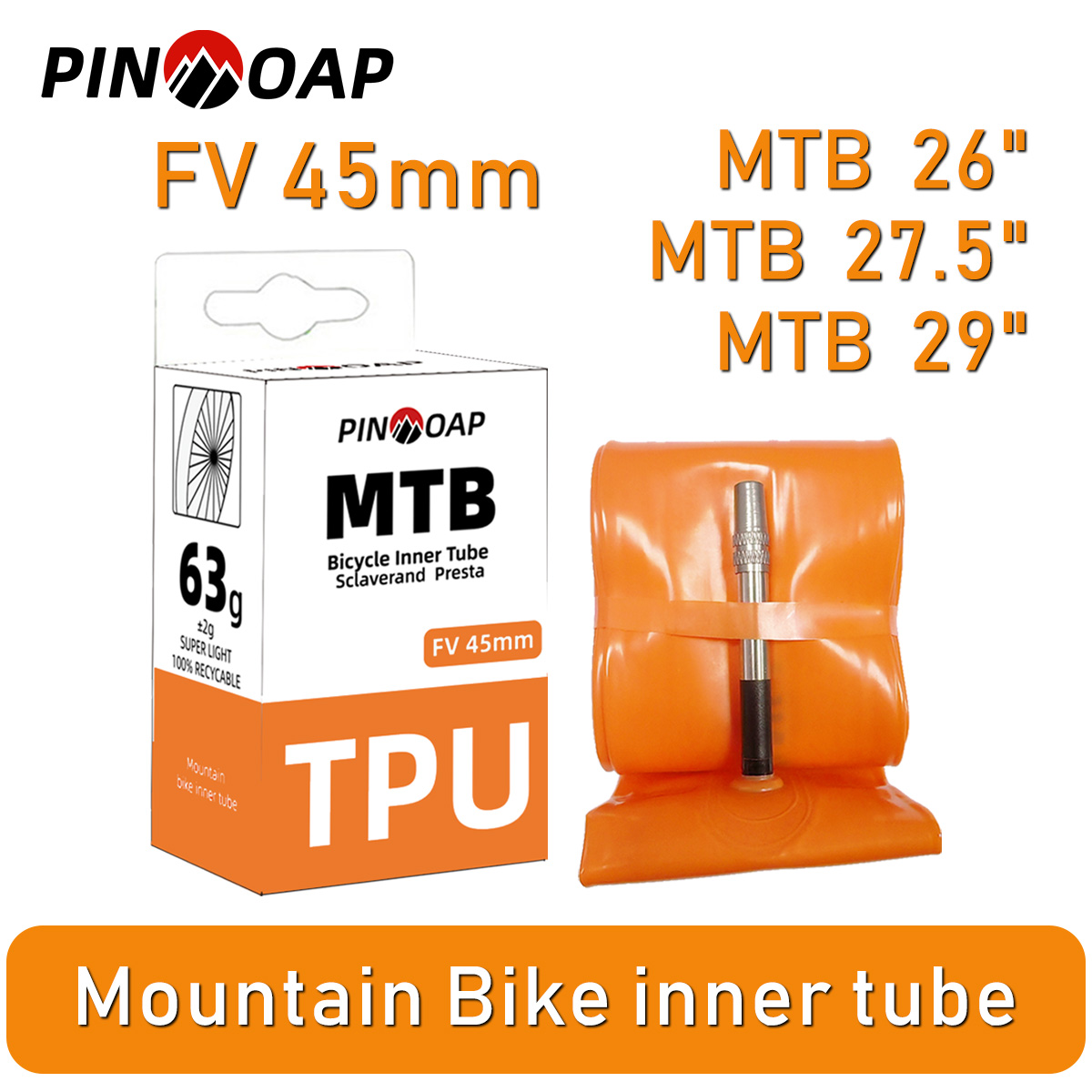 Mountain Biking Essentials - PINMOAP Mountainbike-Schlauch, 45 mm, ultraleichter TPU-Schlauch,