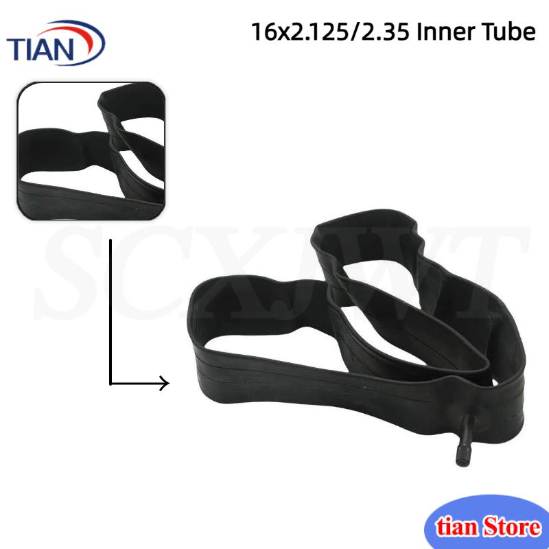 Mountain Biking Tube - Butylkautschuk-Schlauch 16x2.125/2.35 mit geradem Ventil für