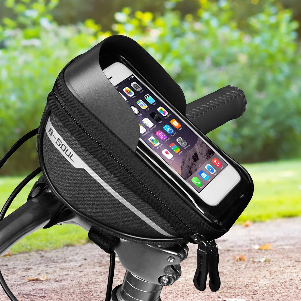 Mountain Biking Tube - Fahrrad-Fronttasche mit Touchscreen-Handyhalterung, Rahmen-MTB-Mountainbike-Oberrohrtasche