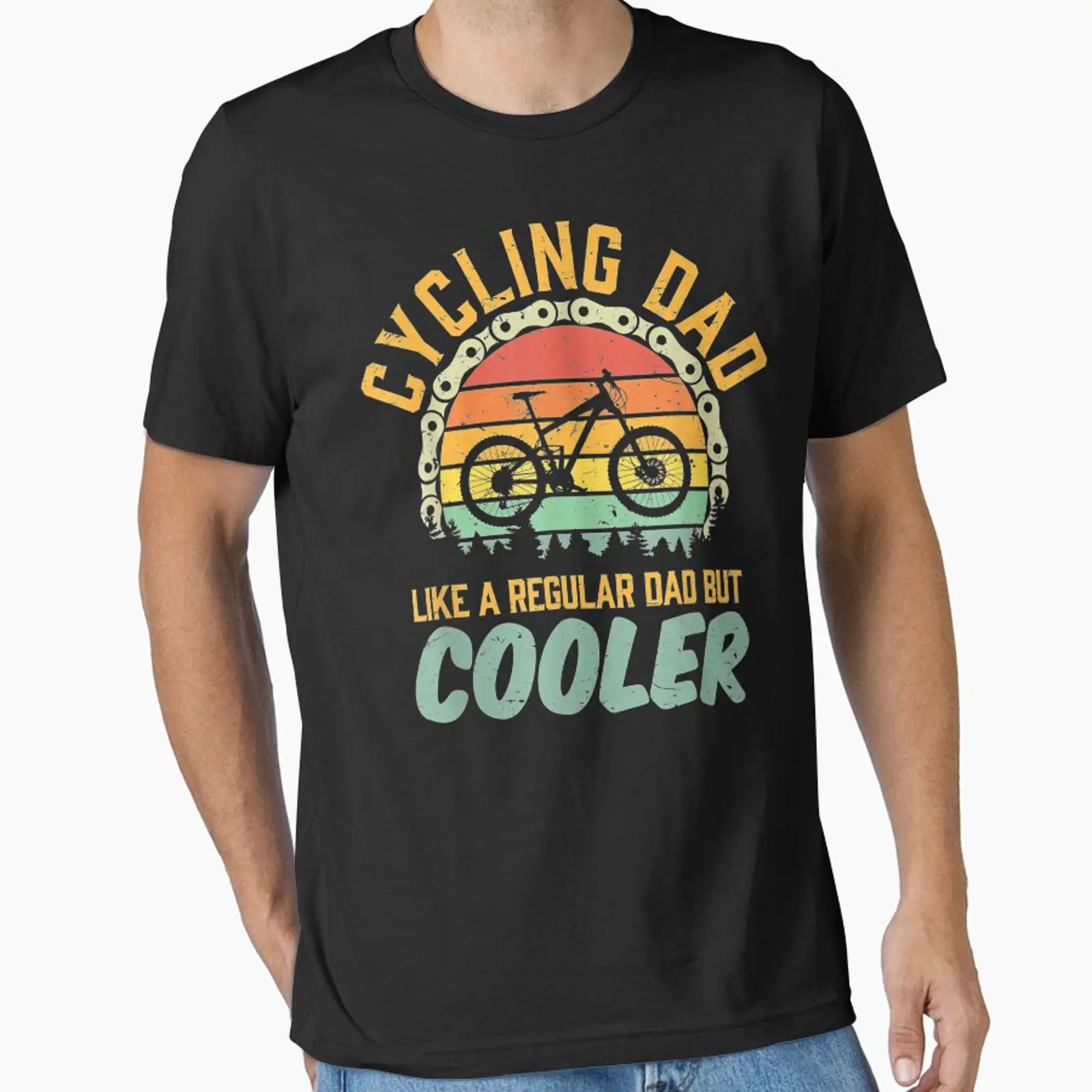 Mountain Biking Essentials - Herren-T-Shirt „Cycling Dad“ für Mountainbike-Fahrer, Geburtstag,