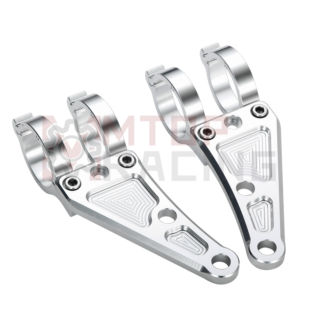 Mountain Biking Las Vegas - CNC Motorrad Scheinwerfer Halterung Silber 30mm