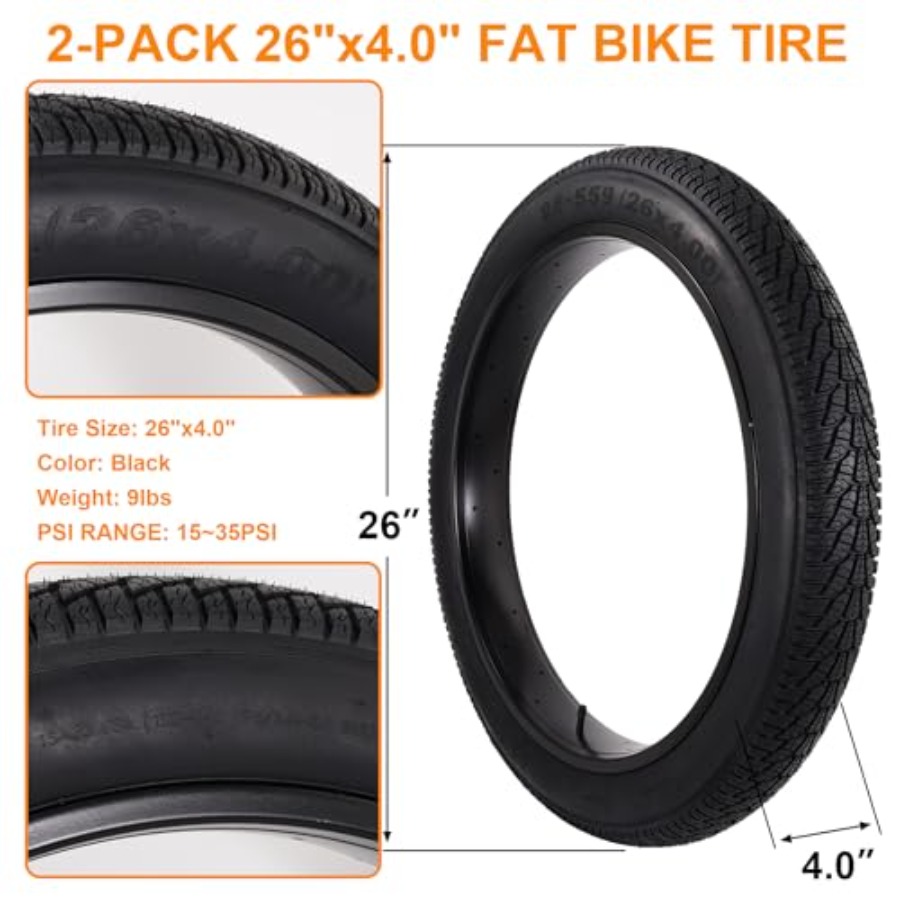 2er-Pack 26x4.0 Fatbike-Reifen – Mountain Biking Tube Bewertung und Preis